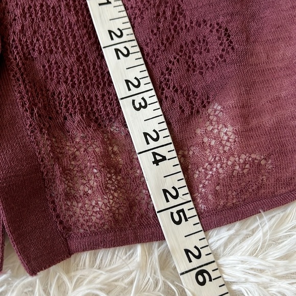 Maeve for Anthropologie | Sheer Plum Pink Button-Down Knit Blouse | Size S - Picture 10 of 15
